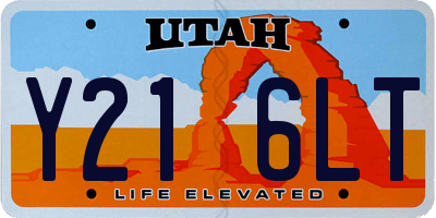UT license plate Y216LT