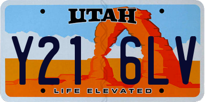 UT license plate Y216LV