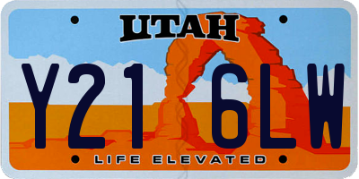 UT license plate Y216LW