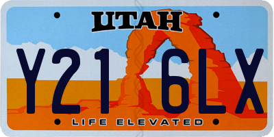 UT license plate Y216LX