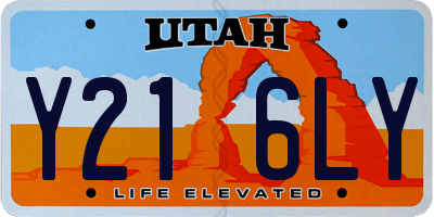 UT license plate Y216LY