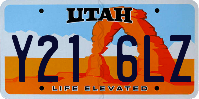 UT license plate Y216LZ