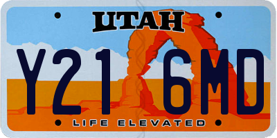 UT license plate Y216MD