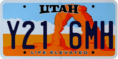 UT license plate Y216MH