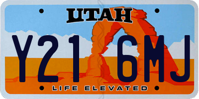 UT license plate Y216MJ