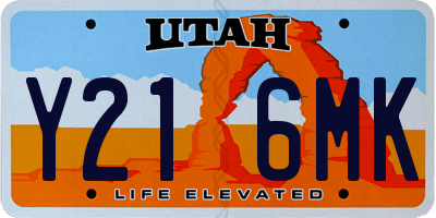 UT license plate Y216MK