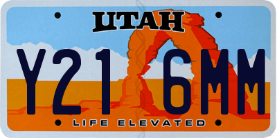 UT license plate Y216MM