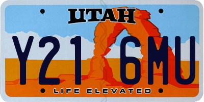 UT license plate Y216MU
