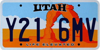 UT license plate Y216MV