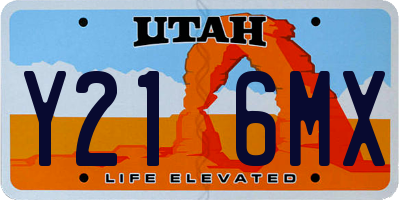 UT license plate Y216MX