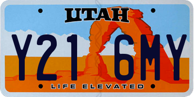 UT license plate Y216MY