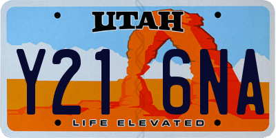 UT license plate Y216NA