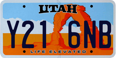 UT license plate Y216NB