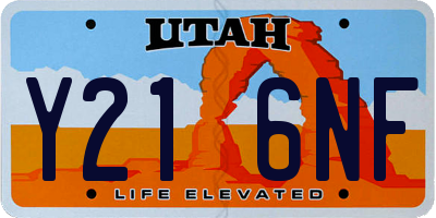 UT license plate Y216NF