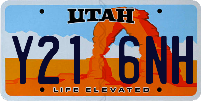 UT license plate Y216NH