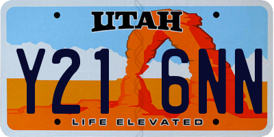 UT license plate Y216NN