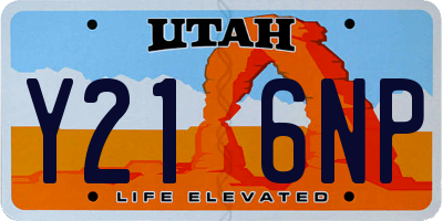 UT license plate Y216NP