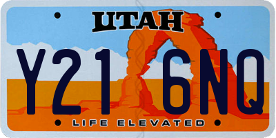 UT license plate Y216NQ