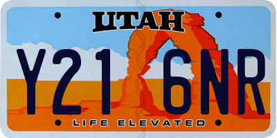 UT license plate Y216NR