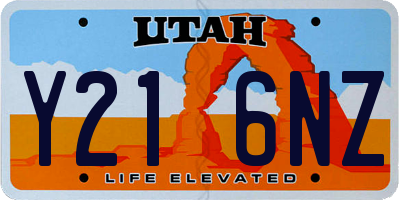 UT license plate Y216NZ