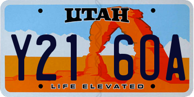 UT license plate Y216OA