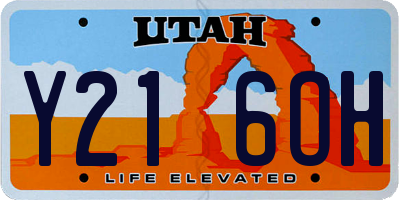 UT license plate Y216OH