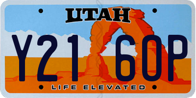 UT license plate Y216OP