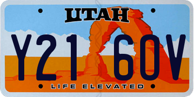 UT license plate Y216OV