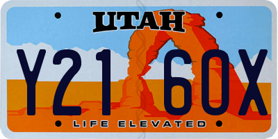UT license plate Y216OX