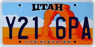 UT license plate Y216PA