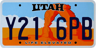 UT license plate Y216PB