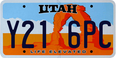 UT license plate Y216PC