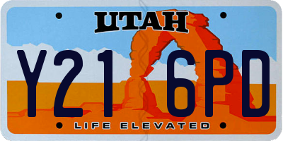 UT license plate Y216PD
