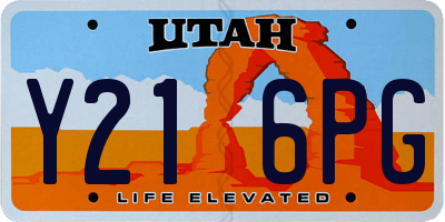 UT license plate Y216PG