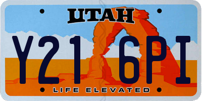 UT license plate Y216PI