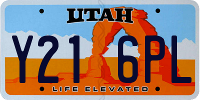 UT license plate Y216PL
