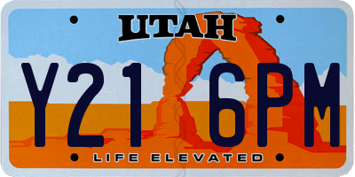UT license plate Y216PM