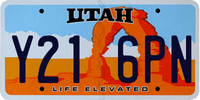 UT license plate Y216PN