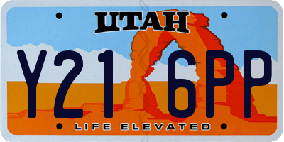 UT license plate Y216PP
