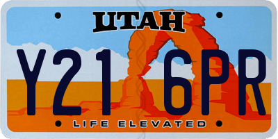 UT license plate Y216PR