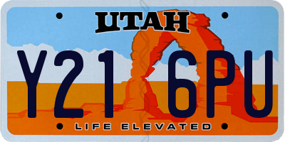 UT license plate Y216PU