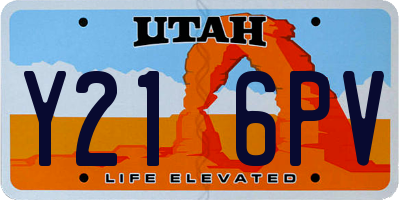 UT license plate Y216PV