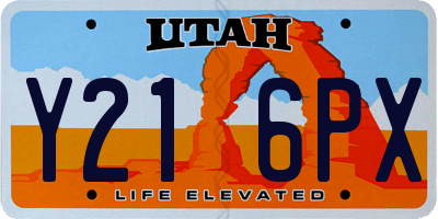UT license plate Y216PX