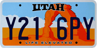 UT license plate Y216PY