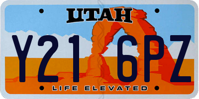 UT license plate Y216PZ