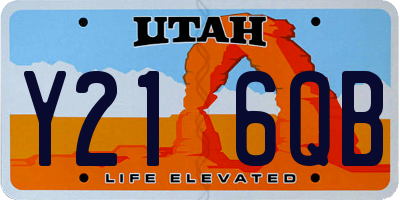 UT license plate Y216QB
