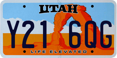 UT license plate Y216QG