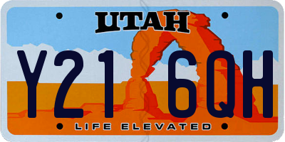 UT license plate Y216QH