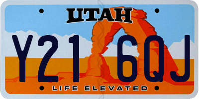 UT license plate Y216QJ