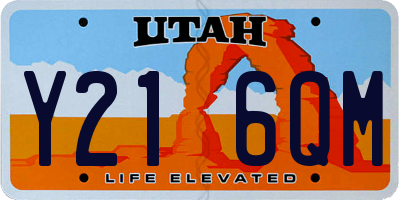 UT license plate Y216QM
